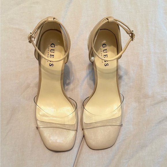 Guess Beige Ankle Strap Heels - Picture 1 of 2